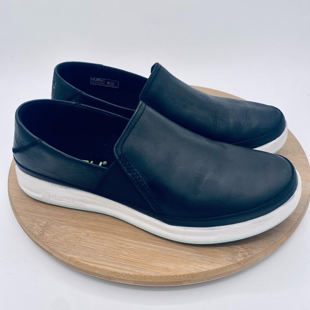 KURU Black and White Slip-On Athletic Shoes